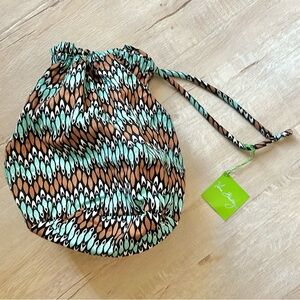 NWT Vera Bradley Ditty Bag Sand Bag with Liner diaper beach pouch Sierra Stream